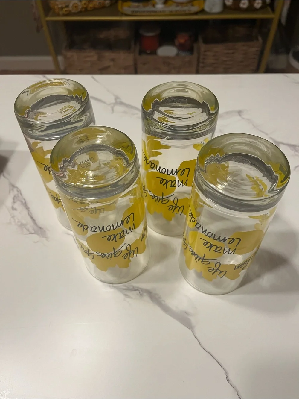 Vintage 1979 Bancroft When Life Gives You Lemons Glasses Set of 4